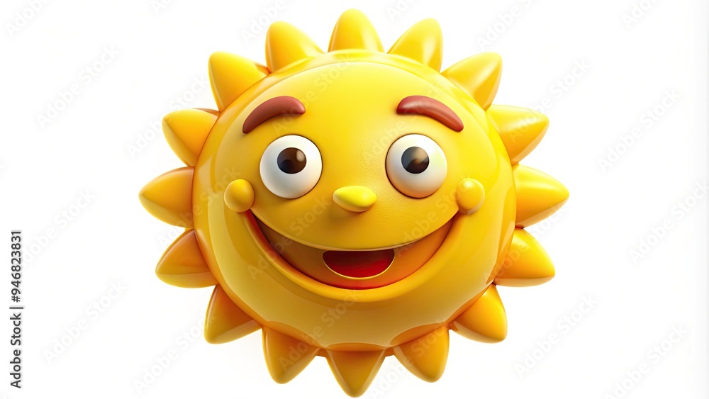 A bright yellow smiley face with exaggerated features and a wide, cheerful grin, radiating warmth and friendliness against a crisp, white background. A bright yellow smiley face with exaggerated features and a wide, cheerful grin, radiating warmth and friendliness against a crisp, white background.
