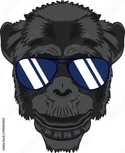 Chimpanzee Face Aviator Sunglasses