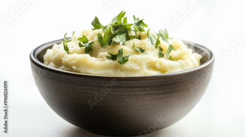 Wallpaper Mural creamy homemade mashed potatoes in dark bowl garnished with parsley Torontodigital.ca