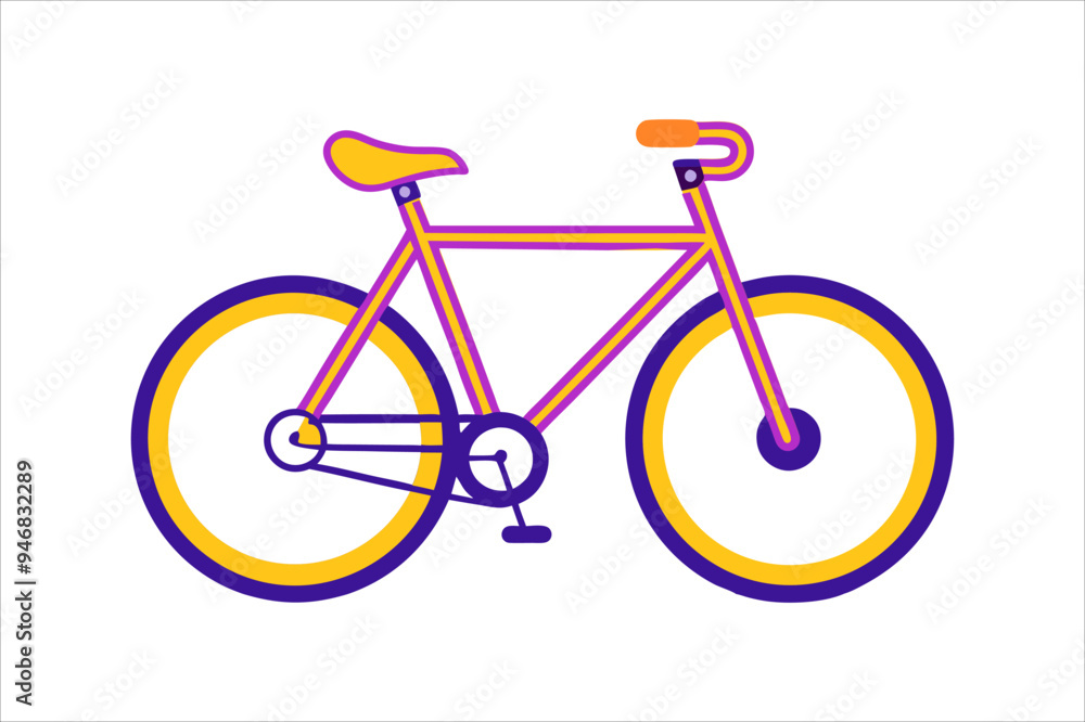 Fototapeta premium Sleek Modern Bike Illustration | Minimalistic Bicycle Design for Urban Aesthetics 