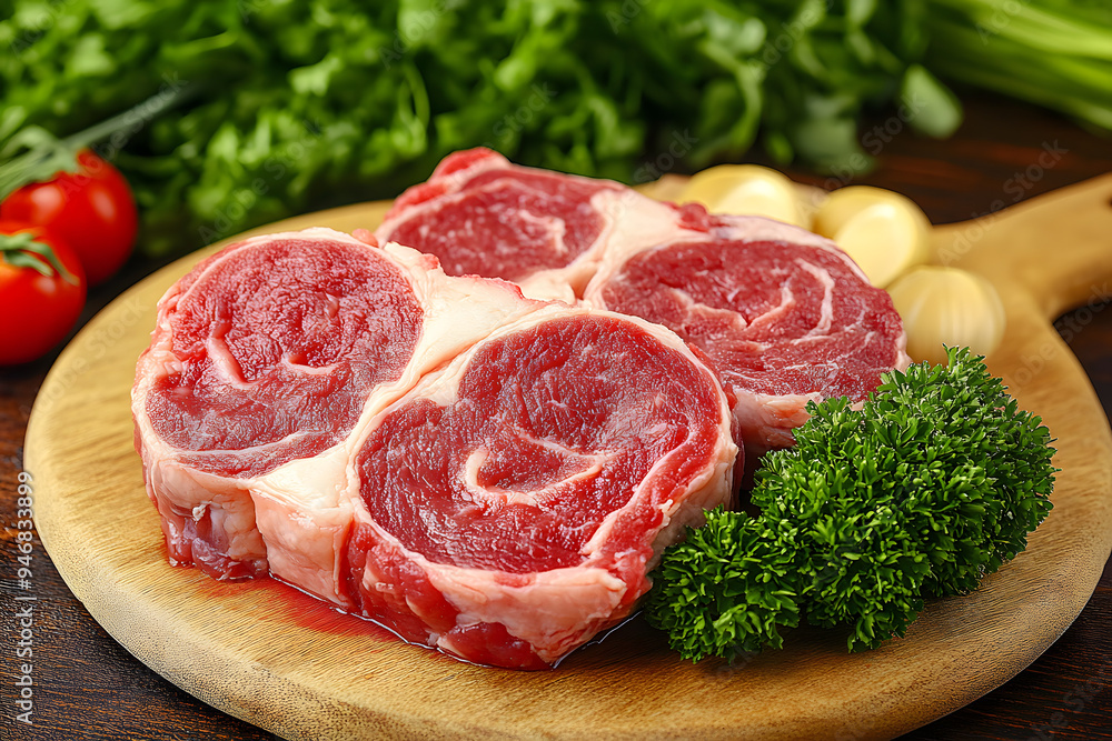 Raw ossobuco beef meat for cooking Raw ossobuco beef meat for cooking