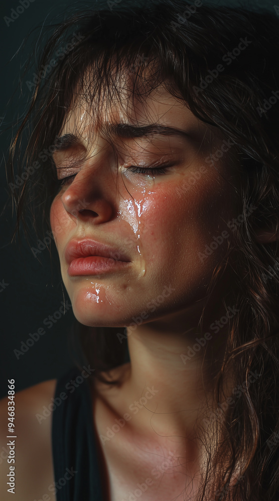 studio portrait of a crying woman studio portrait of a crying woman