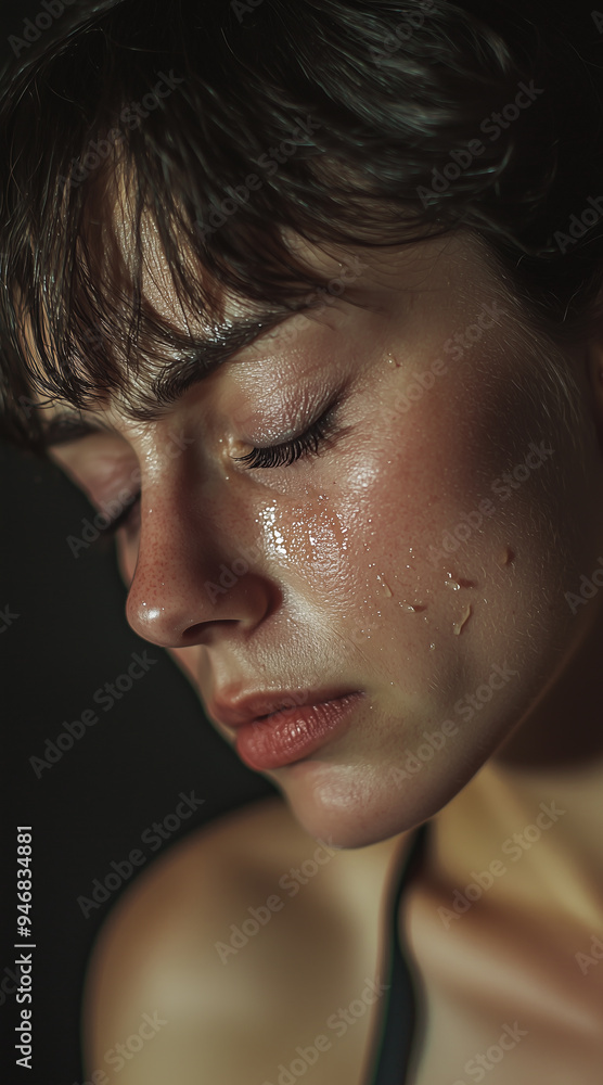 studio portrait of a crying woman studio portrait of a crying woman