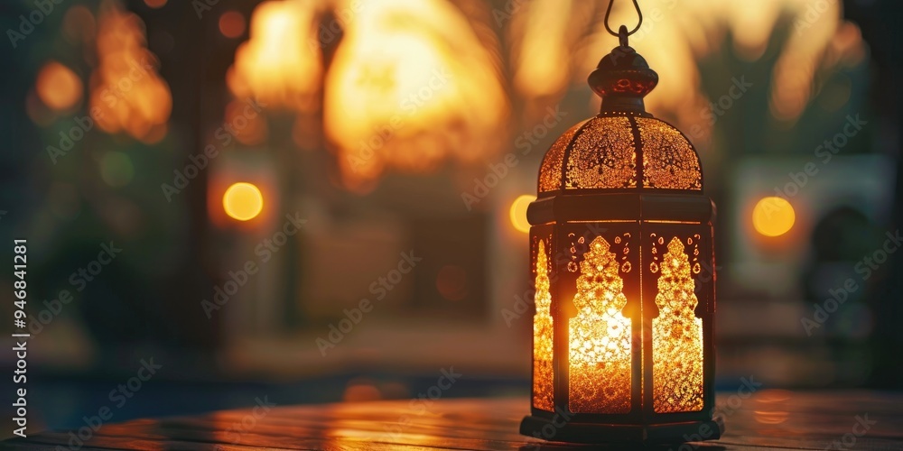 Arabic lantern illuminated for Ramadan Diwali Arabic lantern illuminated for Ramadan Diwali