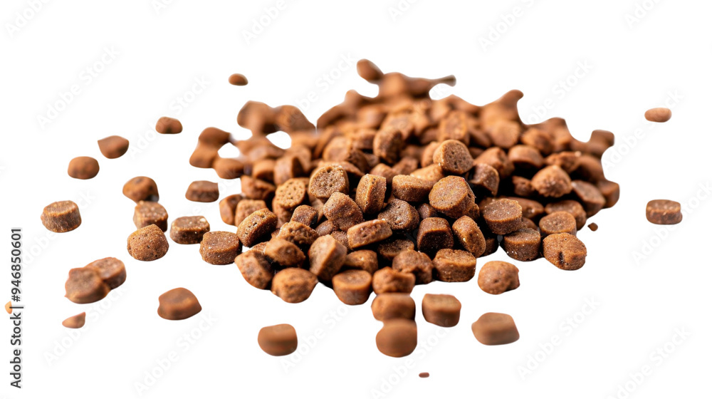 Dried kibble pet food isolated on transparent background Dried kibble pet food isolated on transparent background
