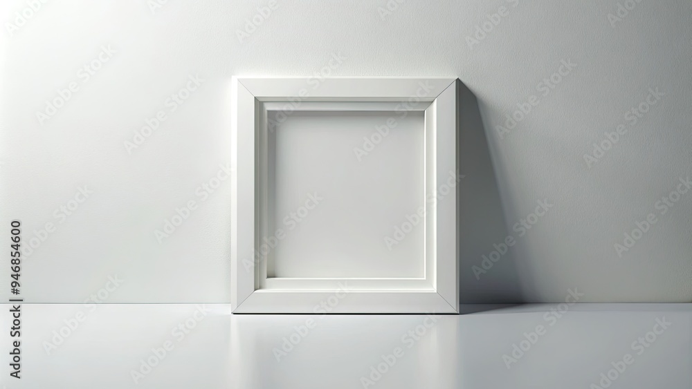 A pristine white frame stands alone on a clean background, awaiting artwork, emphasizing simplicity, creativity, and possibilities, with subtle shadows and soft lighting effects. A pristine white frame stands alone on a clean background, awaiting artwork, emphasizing simplicity, creativity, and possibilities, with subtle shadows and soft lighting effects.