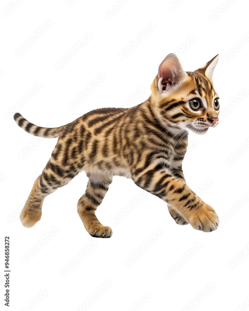 Cat kitten in motion pose transparent background Cat kitten in motion pose transparent background