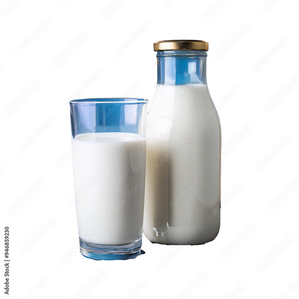 Display dairy products with milk in bowl and glass on white background
Display dairy products with milk in bowl and glass on white background
