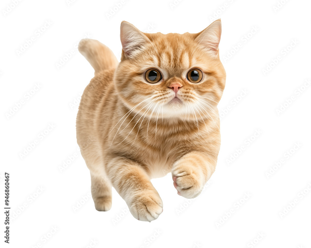 Obraz premium Cat kitten in motion pose transparent background