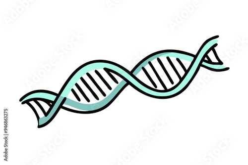 DNA model with double spiral flat vector icon photo