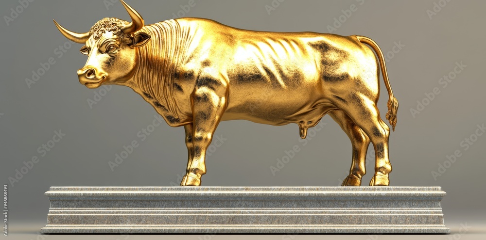 An altar with a golden calf in a Biblical text from the book of Exodus ...