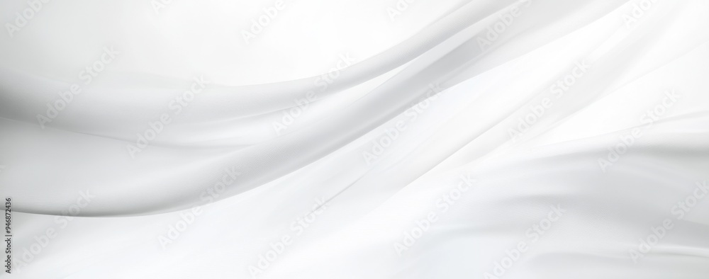 Obraz premium Abstract white background with soft lines and curves, creating an elegant and tranquil atmosphere for design or presentation, perfect for adding depth and beauty to creative projects.