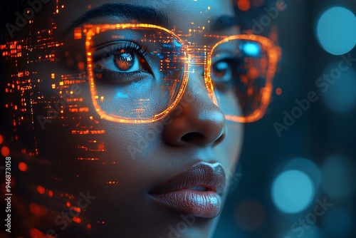 Wallpaper Mural  AI cyber security threat illustration, black african american IT specialist, artificial intelligence collage  Torontodigital.ca