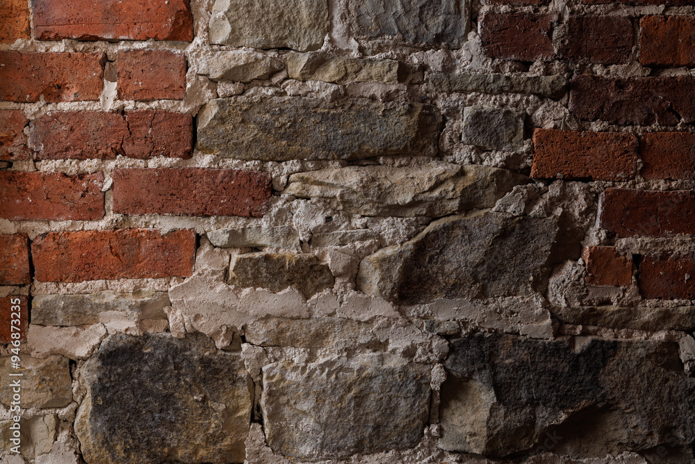 Weathered Brick and Stone Wall Surface Texture Weathered Brick and Stone Wall Surface Texture