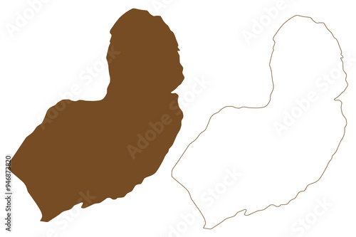 Graham Bell island (Russia, Russian Federation, Franz Josef Land archipelago) map vector illustration, scribble sketch Graham Bell map