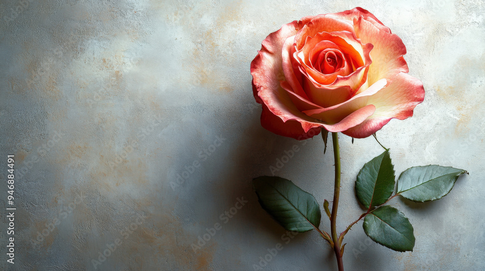 rose against a light gray background, with clean lines and ample space for text rose against a light gray background, with clean lines and ample space for text
