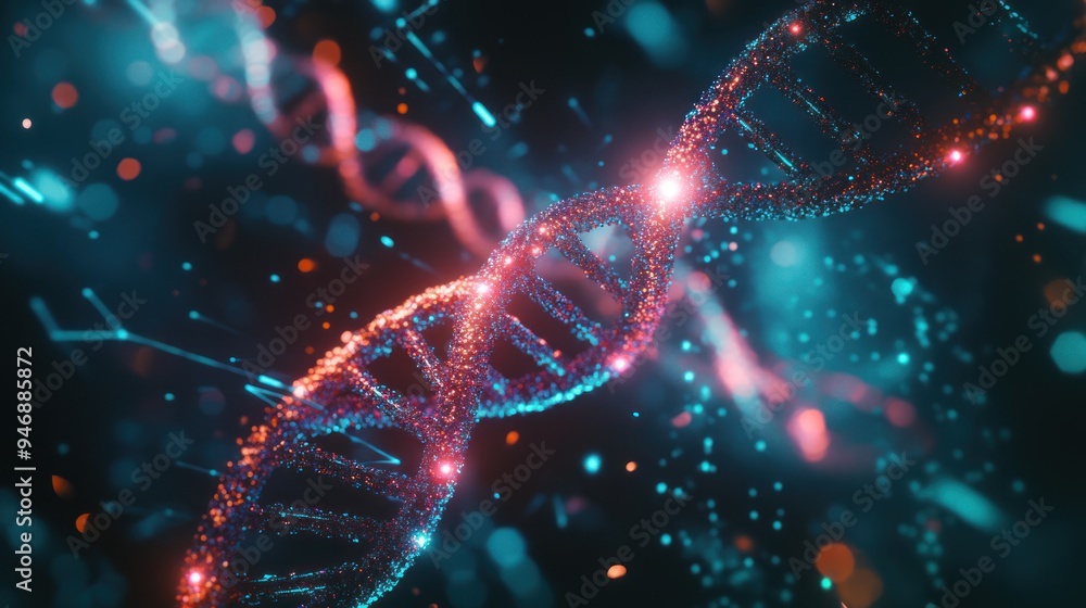 Glowing DNA Double Helix Glowing DNA Double Helix