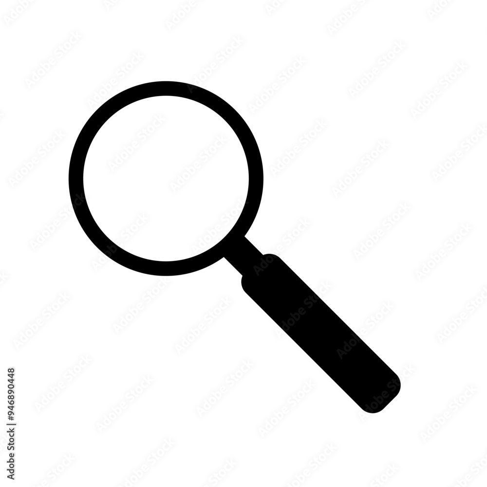 Magnifying glass icon, magnifier or loupe sign. Search symbol for web icons, zoom lens sign. Vector illustration. 