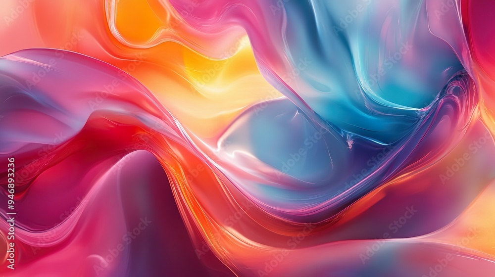 Fototapeta premium Dreamy Abstract Art with Luminous Gradients and Swirling Colors wallpaper
