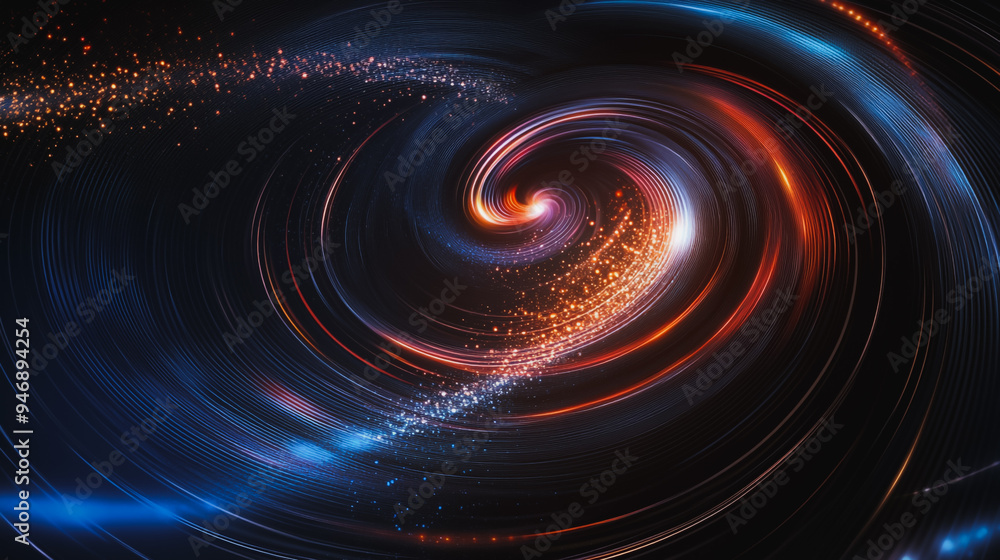 Abstract digital spiral line background electromagnetic wave background Innovation digital background information technology background The background is the background. gradient wave digital wave