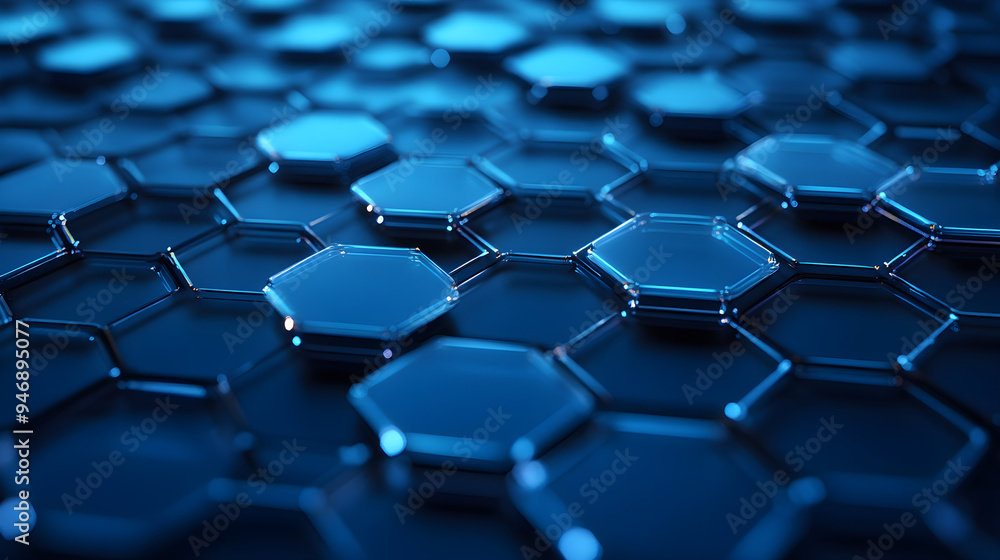 Abstract Representation of Connected Hexagons Creating a Complex Network Abstract Representation of Connected Hexagons Creating a Complex Network