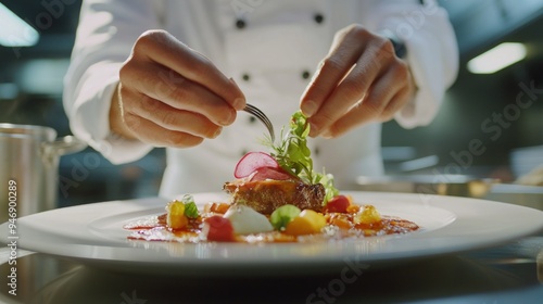 Chef Finishing a Plate of Food