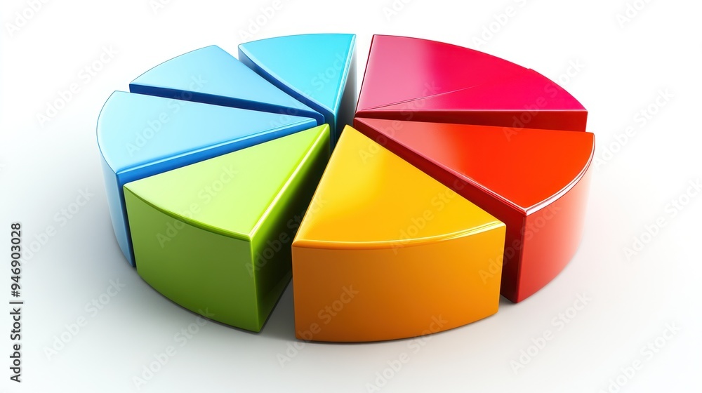 Obraz premium Colorful Pie Chart Illustration