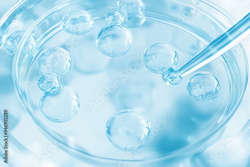 Wallpaper Mural Abstract macro photo of  сhemical laboratory research, bluecells in liquid Torontodigital.ca