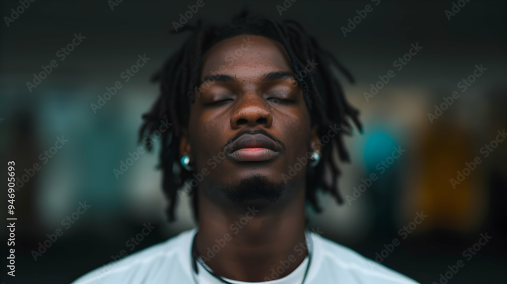 Fototapeta premium Man Practicing Yoga The Morning Man With