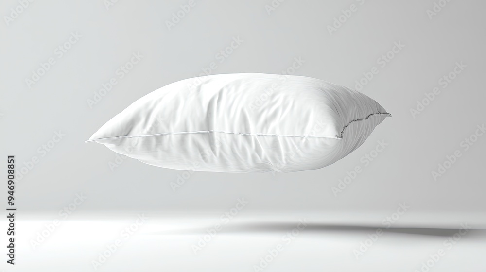 A white pillow floating in mid-air. Perfect for a minimalist design or to showcase a product. A white pillow floating in mid-air. Perfect for a minimalist design or to showcase a product.