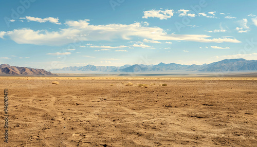 panoramic view of nice hot Nevada desert dry soil