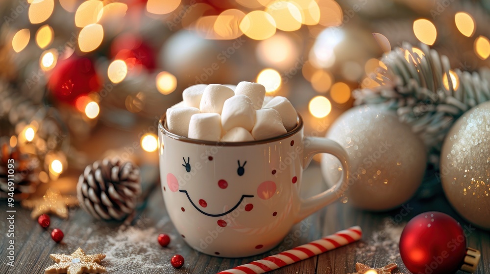 Cozy Winter Drink with Marshmallows Cozy Winter Drink with Marshmallows