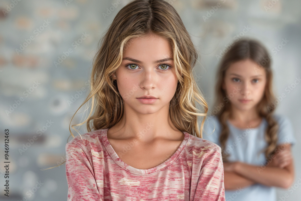 Two girls in conflict within the class, student problems, school situation, schooling and learning, conflict, fights, girls, separation, teachers Two girls in conflict within the class, student problems, school situation, schooling and learning, conflict, fights, girls, separation, teachers
