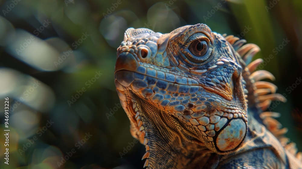 Fototapeta premium Images of natural wildlife reptile. Stock photo images of majestic reptile in the wild.