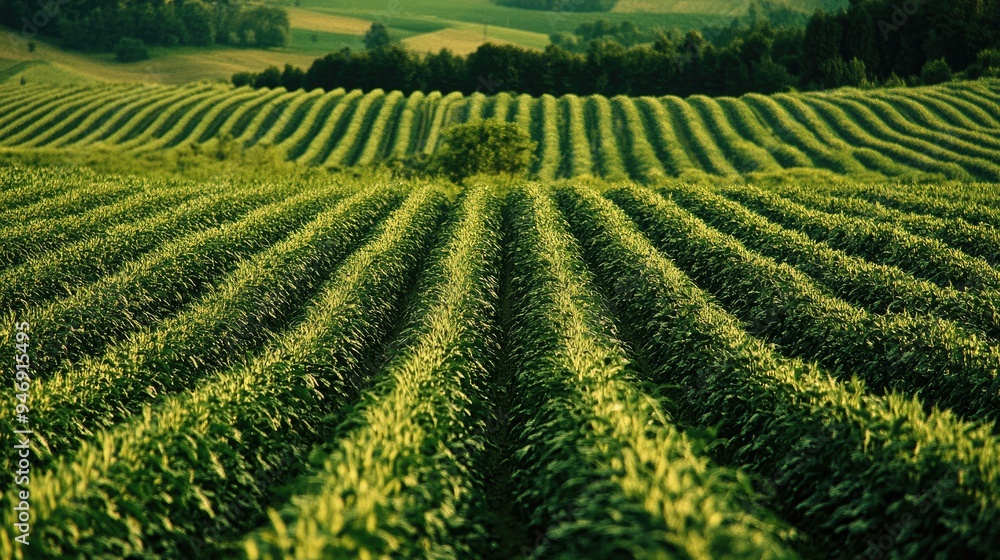 Stripes of green corn field. It can be used for agriculture, farming, and nature-related projects. Stripes of green corn field. It can be used for agriculture, farming, and nature-related projects.