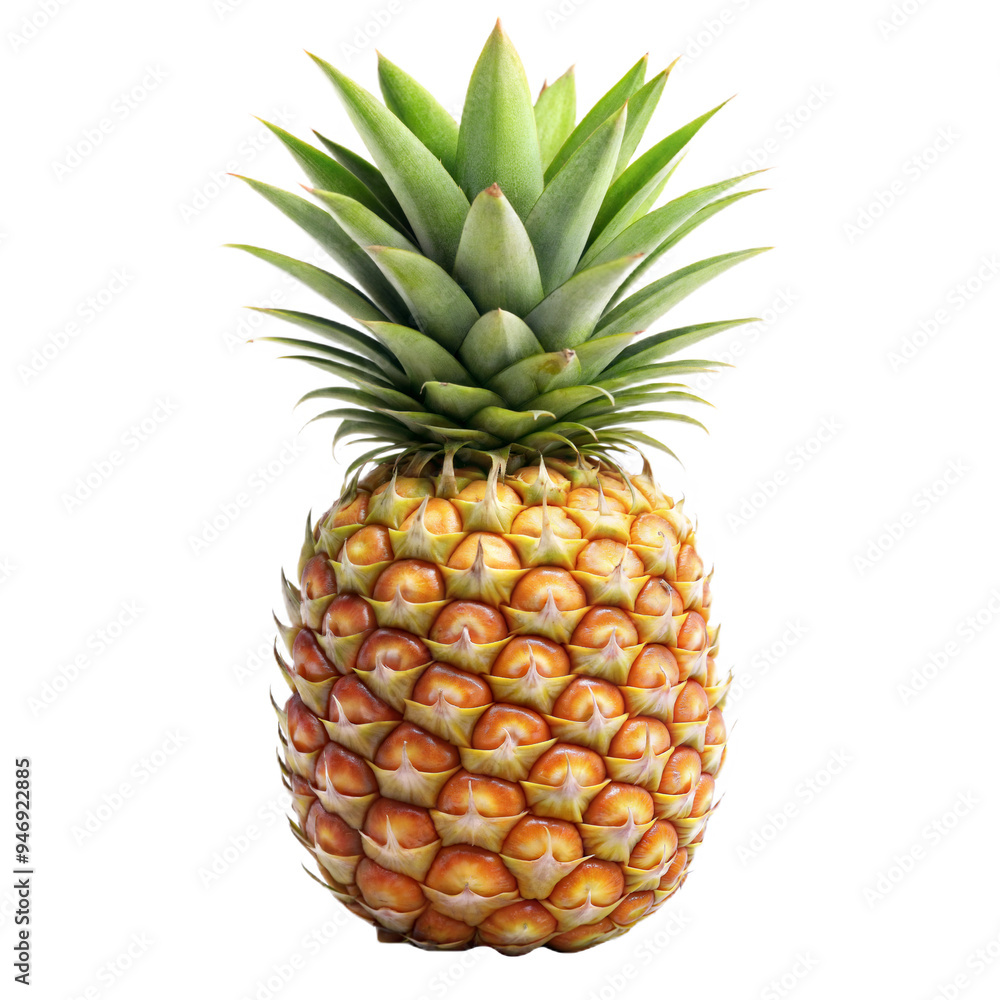 Fototapeta premium a high quality 3D rendering of a realistic (pineapple fruit), png, (8K), on transparent background