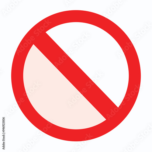 Red prohibition sign with a diagonal line on a white background, indicating restriction or no entry.