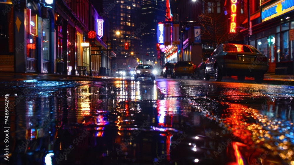Obraz premium Night City Reflections