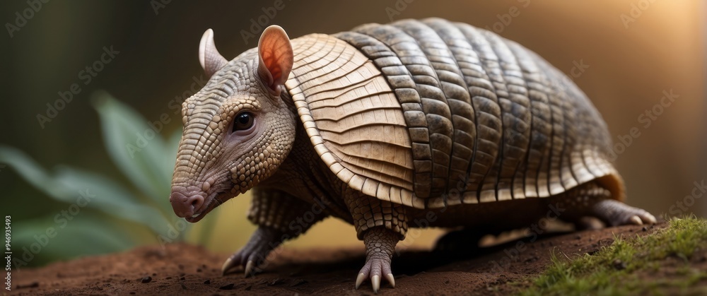 Nine-Banded Armadillo Walking on Brown Soil Nine-Banded Armadillo Walking on Brown Soil