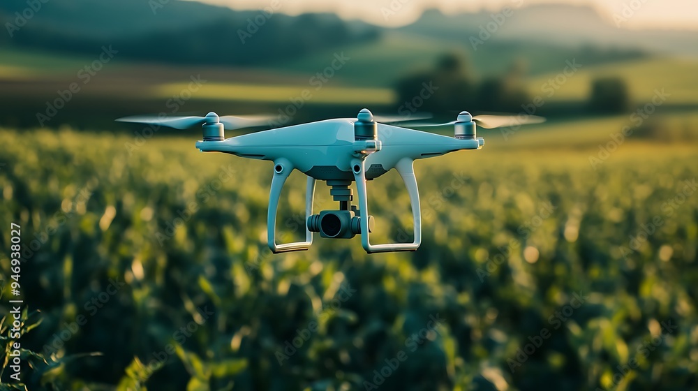 Farmer Using Advanced Technology to Monitor Crops in a Modern Agricultural Field Farmer Using Advanced Technology to Monitor Crops in a Modern Agricultural Field