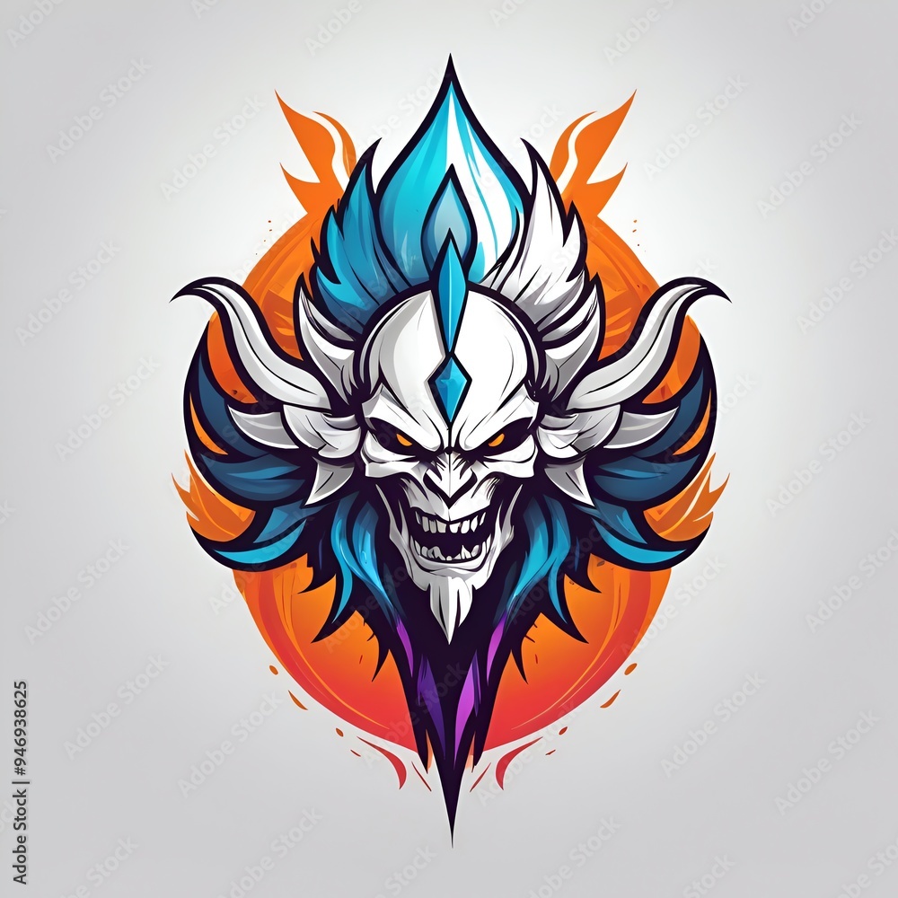 Fiery Demon with Blue Horns Fiery Demon with Blue Horns