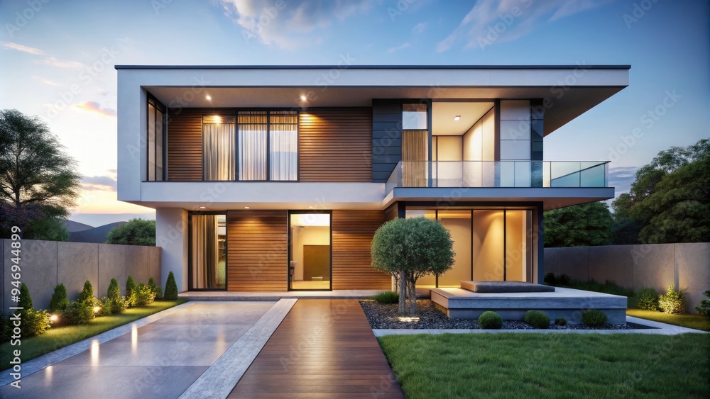 Sleek, minimalist modern house icon composed of clean lines and simple shapes, symbolizing contemporary architecture and innovative design. Sleek, minimalist modern house icon composed of clean lines and simple shapes, symbolizing contemporary architecture and innovative design.