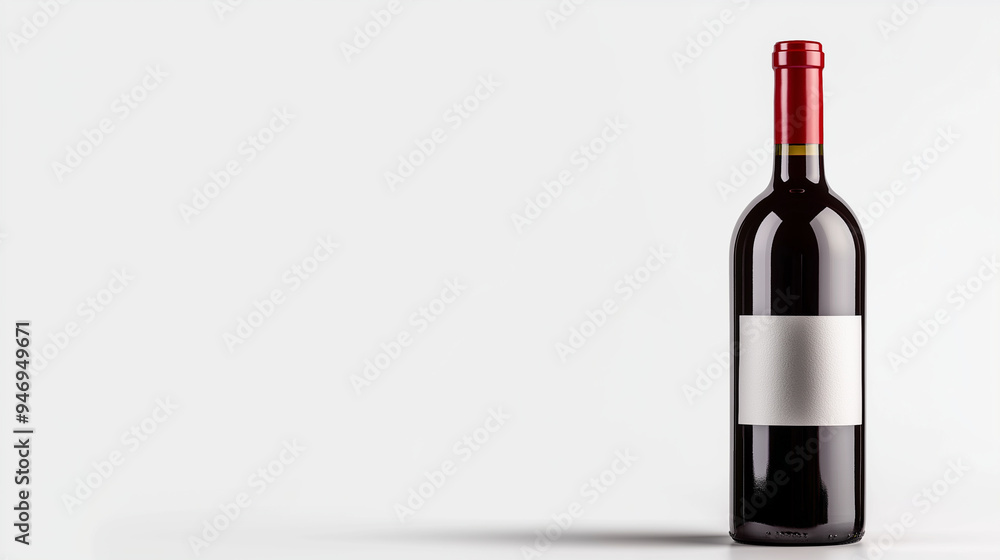 A premium bottle of red wine with a rich label and deep burgundy color, symbolizing sophistication and fine taste, isolated on a white background. A premium bottle of red wine with a rich label and deep burgundy color, symbolizing sophistication and fine taste, isolated on a white background.
