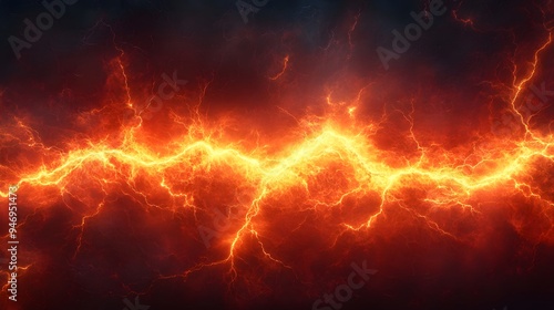 Abstract Background of Yellow and Red Lightning