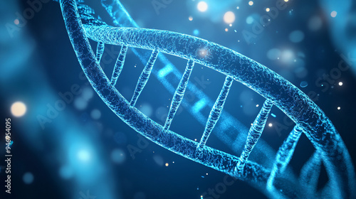 Wallpaper Mural DNA structure, abstract background. Blue DNA double helix Torontodigital.ca