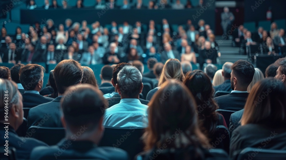 Audience from Behind: Seated in an Auditorium for a Lecture or Event