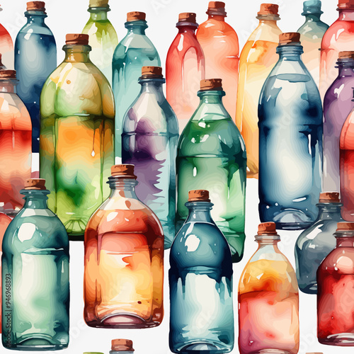 Bottle Ilustration Painting Background Very Cool
