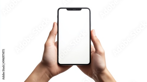 Blank Smartphone Screen Held in Hand