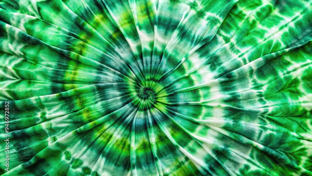 Vibrant green tie-dye pattern spreads across a flowing fabric, creating a mesmerizing swirl of eco-friendly hues, evoking a sense of natural harmony and bohemian chic style. Vibrant green tie-dye pattern spreads across a flowing fabric, creating a mesmerizing swirl of eco-friendly hues, evoking a sense of natural harmony and bohemian chic style.