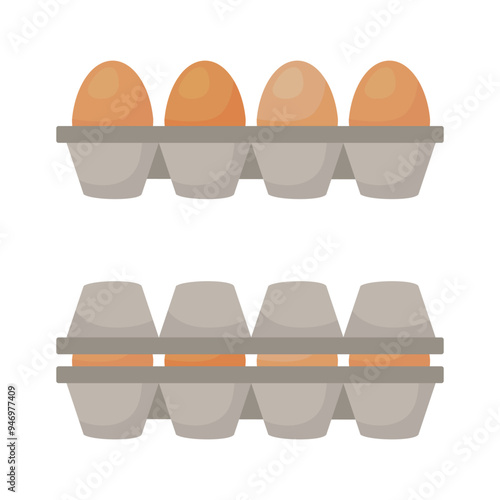 Chicken eggs in tray cardboard